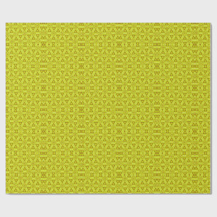 Papel De Regalo Patrón Fractal de Caleidoscopio Dorado