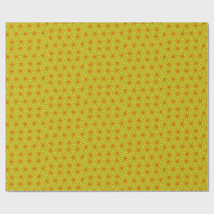 Papel De Regalo Patrón Fractal de Caleidoscopio Dorado