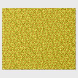 Papel De Regalo Patrón Fractal de Caleidoscopio Dorado