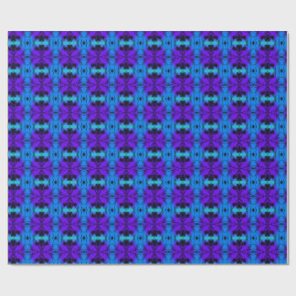 Papel De Regalo Patrón fractal de caleidoscopio púrpura y azul