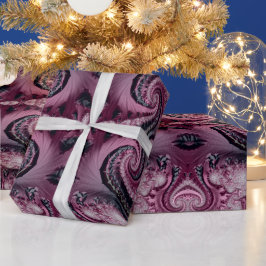 Papel De Regalo Patrón fractal decorativo marrón y negro de Guay