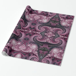 Papel De Regalo Patrón fractal decorativo marrón y negro de Guay