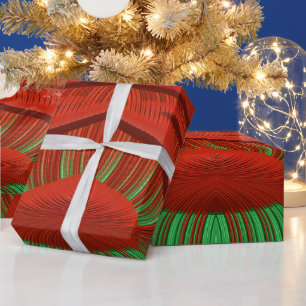 Papel De Regalo ~ Patrón fractal Verde rojo ~ Navidades ~ ~