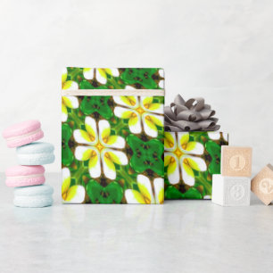 Papel De Regalo Patrón frangipano amarillo
