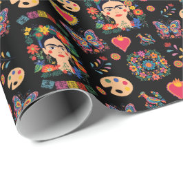 Papel De Regalo Patrón Frida Kahlo, México, regalo de artista
