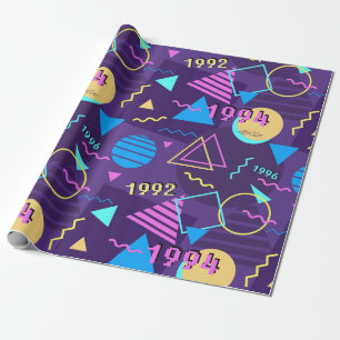 Papel De Regalo Patrón funky de la discoteca Memphis de los años 9