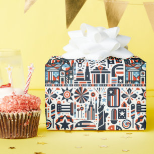 Papel De Regalo Patrón generativo del 4 de julio
