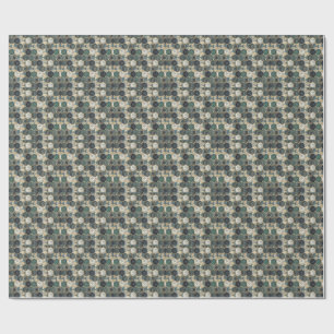Papel De Regalo Patrón geométrico abstracto azul turquesa y dorado