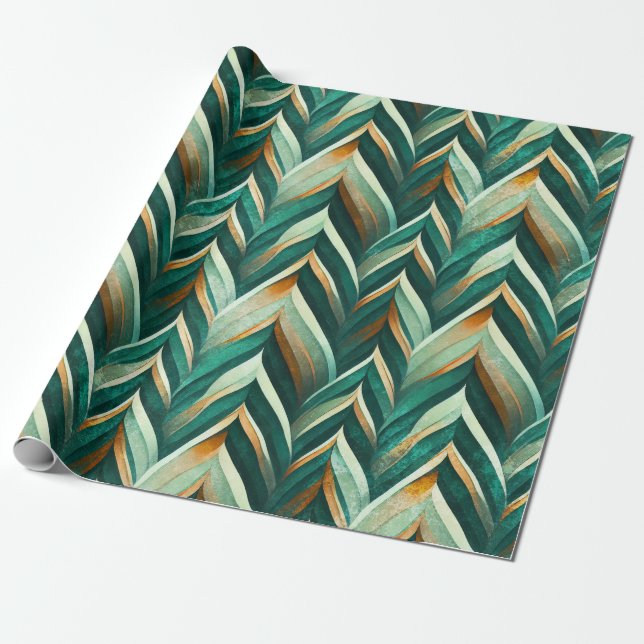 Papel De Regalo Patrón geométrico abstracto de olivo verde (Desenrollado)