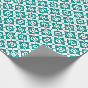 Papel De Regalo Patrón geométrico abstracto en blanco y verde