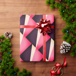 Papel De Regalo Patrón geométrico abstracto rosa y negro