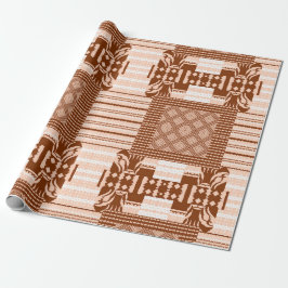 Papel De Regalo Patrón geométrico africano marfil marrón