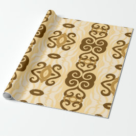 Papel De Regalo Patrón geométrico africano marfil marrón