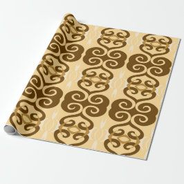 Papel De Regalo Patrón geométrico africano marfil marrón