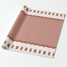 Papel De Regalo Patrón geométrico africano marfil naranja marrón