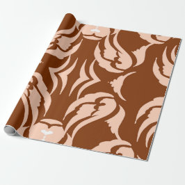 Papel De Regalo Patrón geométrico africano marfil naranja marrón