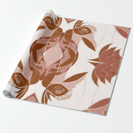 Papel De Regalo Patrón geométrico africano marfil naranja marrón