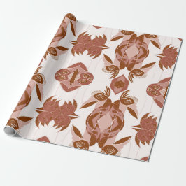 Papel De Regalo Patrón geométrico africano marfil naranja marrón