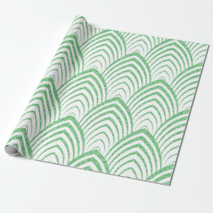 Papel De Regalo Patrón geométrico Art-deco verde irlandés