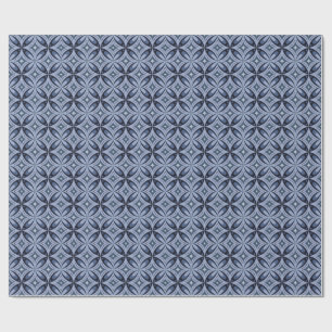 Papel De Regalo Patrón geométrico azul estilo retro
