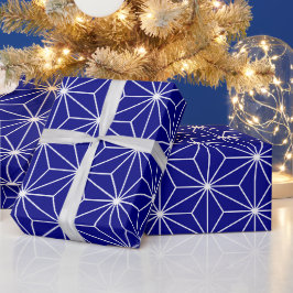 Papel De Regalo Patrón geométrico azul marino