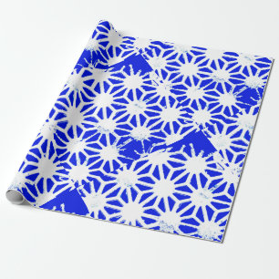 Papel De Regalo Patrón geométrico azul real