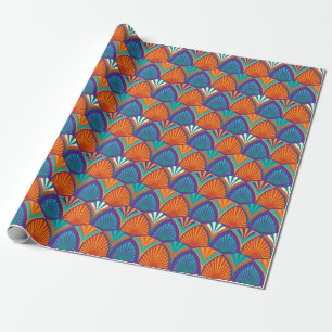 Papel De Regalo Patrón geométrico brillante con hojas de palma, 