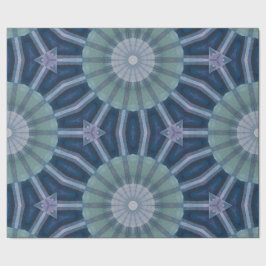 Papel De Regalo Patrón geométrico caleidoscopio en azul marino y t