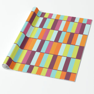 Papel De Regalo Patrón geométrico colorante de bloques largos