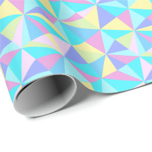 Papel De Regalo Patrón geométrico colorido Pastel moderno