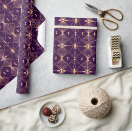Papel De Regalo Patrón geométrico continuo con líneas de melocotón