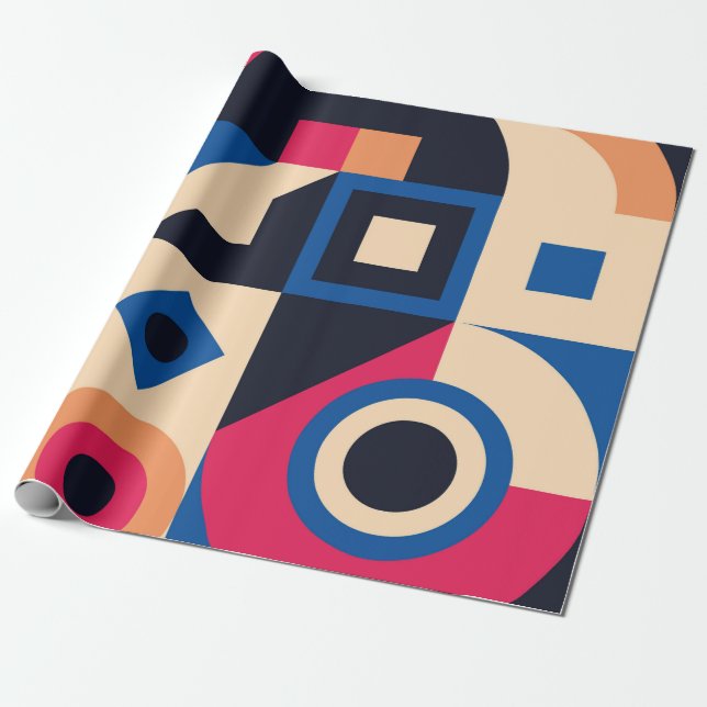 Papel De Regalo patrón geométrico de círculo colorido (Desenrollado)