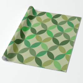 Papel De Regalo Patrón geométrico de círculos verdes modernista de