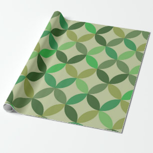 Papel De Regalo Patrón geométrico de círculos verdes modernista de