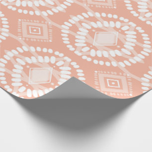 Papel De Regalo Patrón geométrico de flujo rosa y blanco