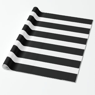 Papel De Regalo Patrón geométrico de franjas en blanco y negro