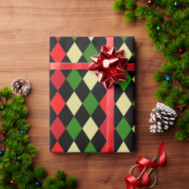 Papel De Regalo Patrón geométrico de Harlequin de vacaciones