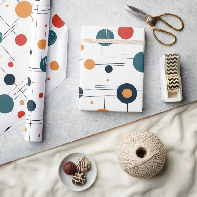 Papel De Regalo Patrón geométrico de Mid Century (Artesanía)