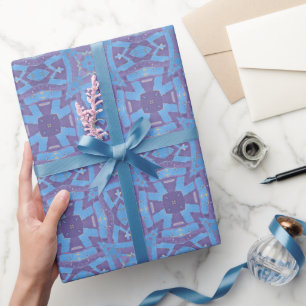Papel De Regalo Patrón geométrico de mosaico marroquí ciruela púrp
