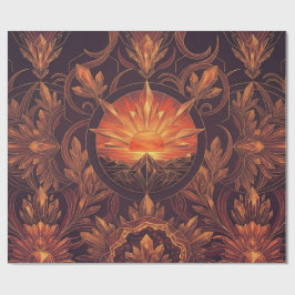 Papel De Regalo Patrón Geométrico de Puesta de Sol 2024