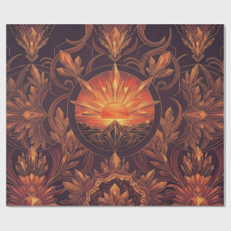 Papel De Regalo Patrón Geométrico de Puesta de Sol 2024