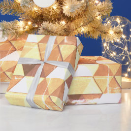 Papel De Regalo Patrón geométrico de triángulos marrones amarillos