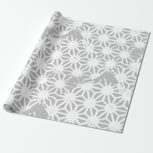 Papel De Regalo Patrón geométrico gris y blanco