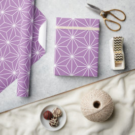 Papel De Regalo Patrón geométrico japonés púrpura moderno