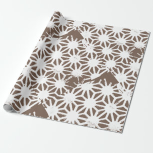 Papel De Regalo Patrón geométrico marrón y blanco