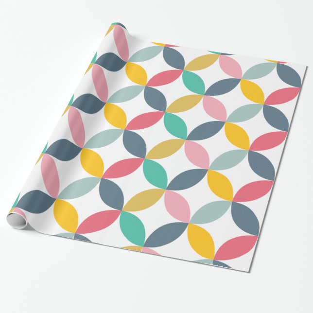 Papel De Regalo Patrón geométrico moderno colorido (Desenrollado)