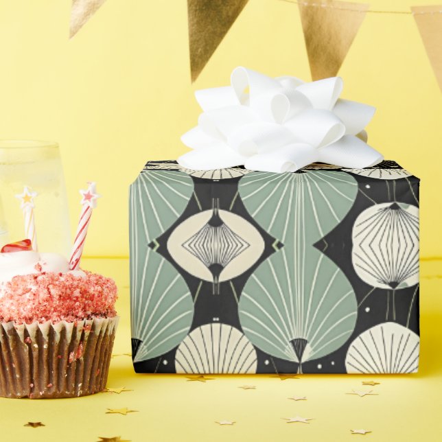 Papel De Regalo Patrón geométrico moderno de edad atómica retro (Fiesta de cumpleaños )