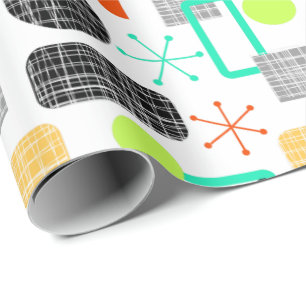 Papel De Regalo Patrón geométrico moderno del siglo medio