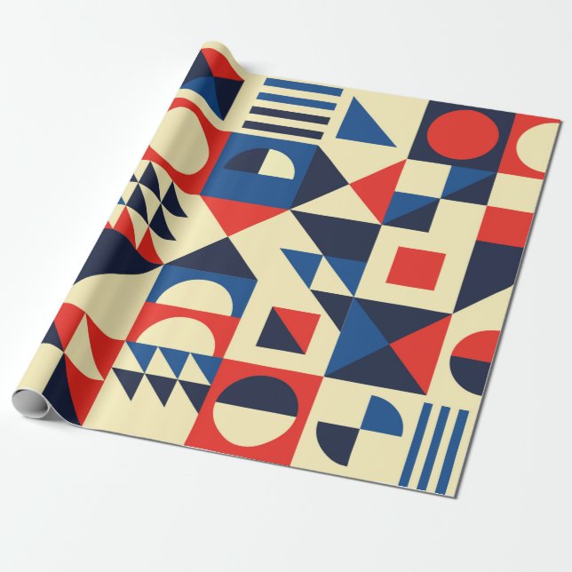 Papel De Regalo Patrón geométrico moderno sin soldadura de mediado (Desenrollado)
