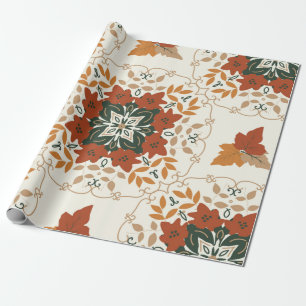 Papel De Regalo Patrón geométrico natural abstracto floral sin sol